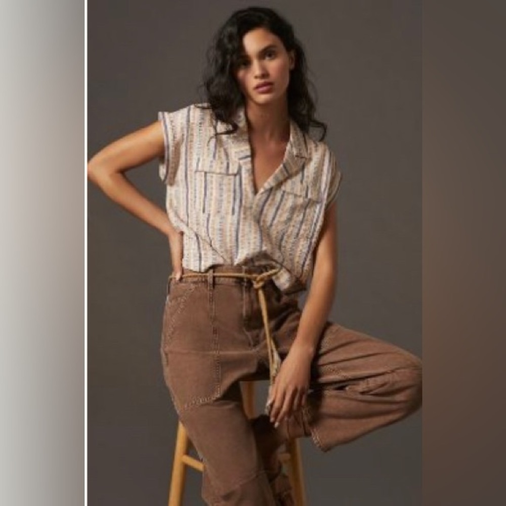 Anthropologie cropped utility shirt- size small- brand new with tags